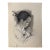 1940s Original Signed Graphite Illustration of Praying Young Girl, 11 × 8.5 In. For Sale