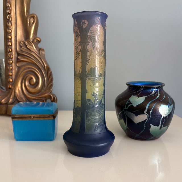 DeVez French Cameo Art Glass Vase For Sale - Image 12 of 12