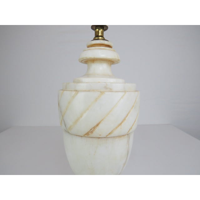Vintage Italian White Carrara Marble Table Lamp | Chairish