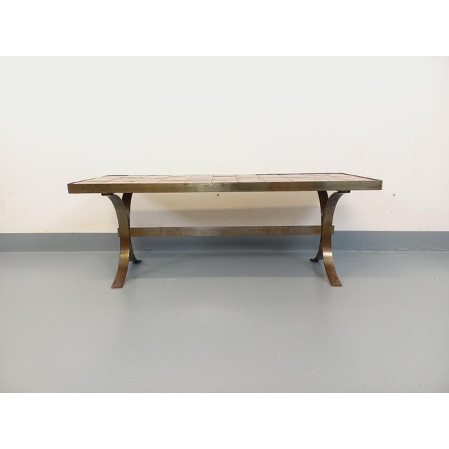 Vintage Rectangular Coffee Table in Steel and Ceramic, 1960s For Sale - Image 11 of 16