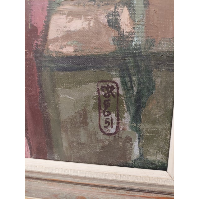 French Impressionistic Signed Oil Painting on Canvas For Sale - Image 10 of 12