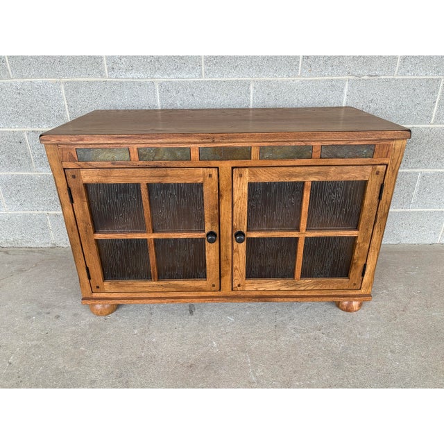 Description: Broyhill Attic Heirlooms Distressed Oak Media Cabinet - TV Cabinet. In Very Good to Excellent Vintage...