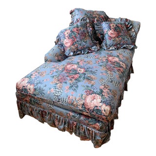 Ethan Allen Wide Chaise Lounge Chair Down & Feather Cushion For Sale