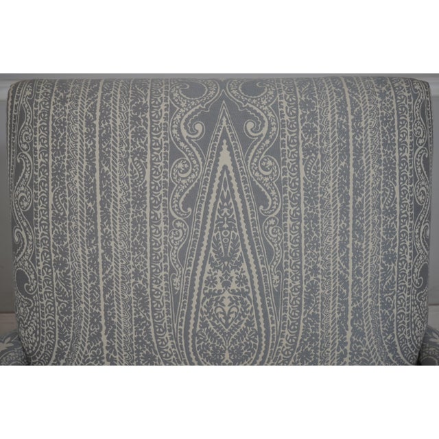 Chinese Chippendale Damask Upholstered Open Arm Library Chair For Sale In Philadelphia - Image 6 of 12