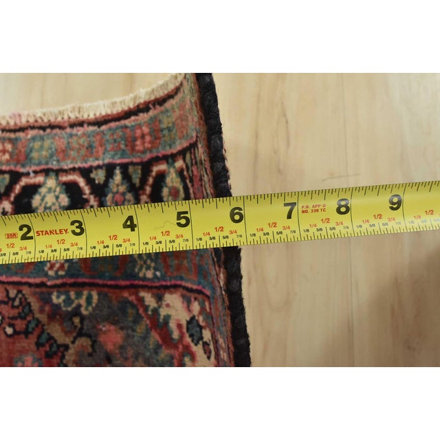 Malayer Runner 3’10” X 9’2” Red Wool Semi-Antique Traditional Hand-Knotted Rug For Sale - Image 12 of 14