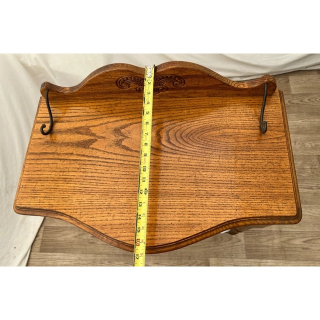 Vintage Pulaski Keepsake Side Table Nightstand Single Dovetail Drawer Solid Oak For Sale - Image 9 of 12