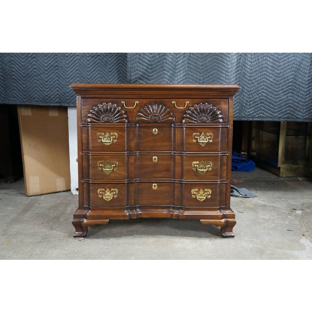 Harden Furniture 1970s Harden Georgian Chippendale Style Cherry Goddard Block Front Chest of Drawers For Sale - Image 4 of 18