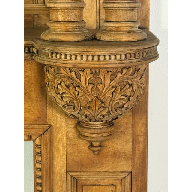 Antique Continental Architectural Wood Fireplace Mantel, 19th Century For Sale - Image 12 of 15