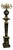 French Black Pedestal With Candelabra-Style Porcelain Vase – Bronze & Gold Leaf Details For Sale