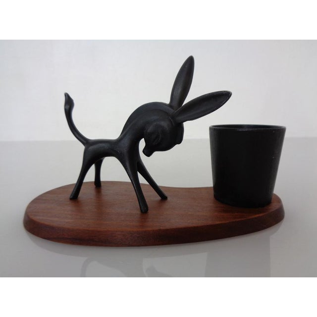 Wood Metal and Teak Donkey Toothpick Holder, Germany, 1960s For Sale - Image 7 of 18