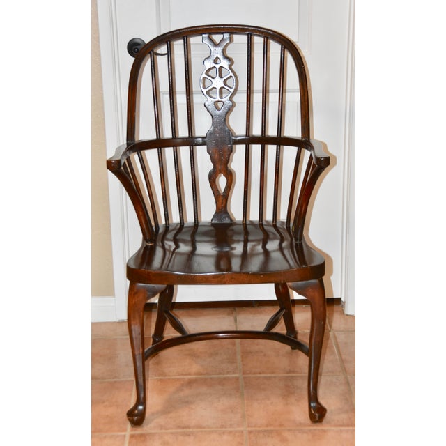 Late 20th Century Vintage Windsor Spindle Wheel Back Armchair For Sale - Image 13 of 13