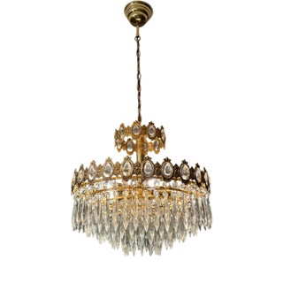 French Empire Style Crystal Chandelier, Central Europe, 1950s For Sale