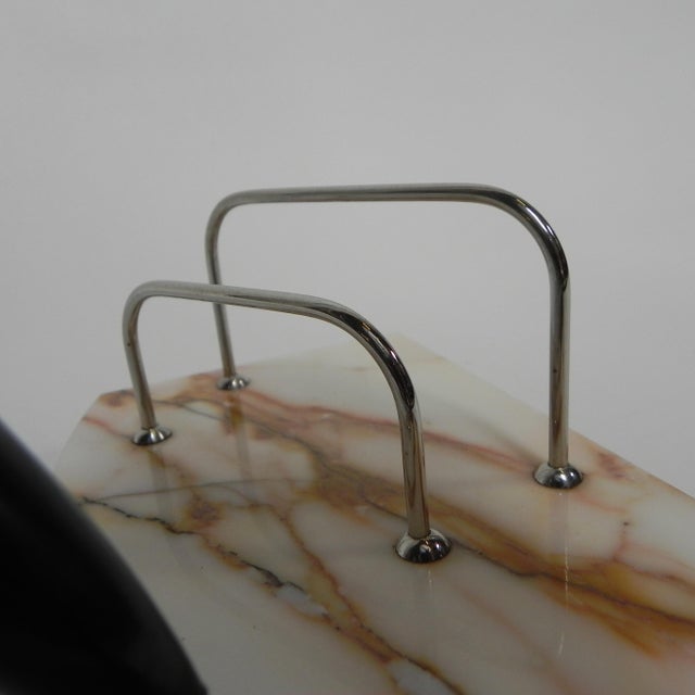Art Deco Marble, Glass, and Steel Desk Lamp with Pen and Letter Holder, 1930s For Sale - Image 18 of 18