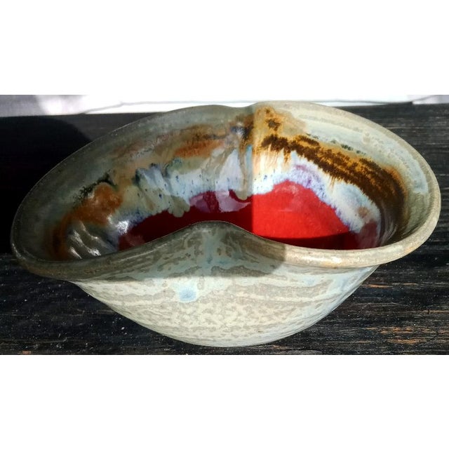 American Popular Pigeon River Pottery Heart-Shaped Bowl With Autumn Glaze For Sale - Image 3 of 5