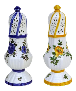 20th Century Italian Meiselman Ceramic Salt and Pepper Shakers - a Pair
