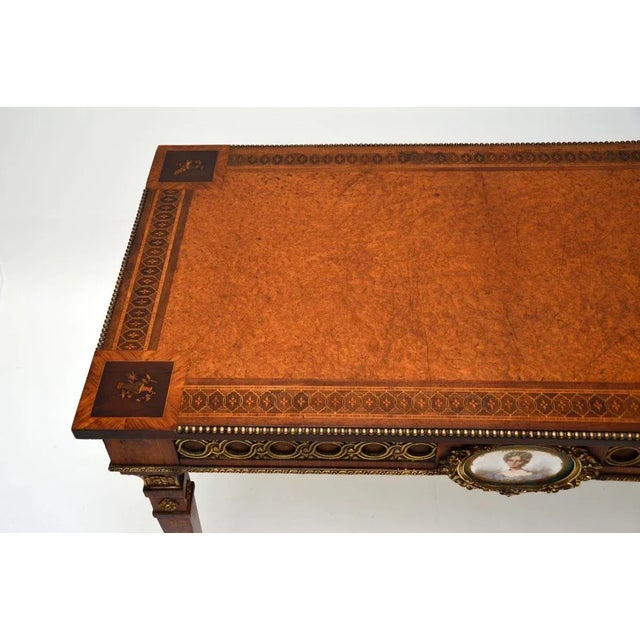 Antique French Inlaid Walnut Ormolu Mounted Desk, 1800s For Sale - Image 6 of 18