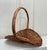 Late 20th Century Rustic European Woven Wicker Handle Large Gathering Basket For Sale - Image 5 of 12