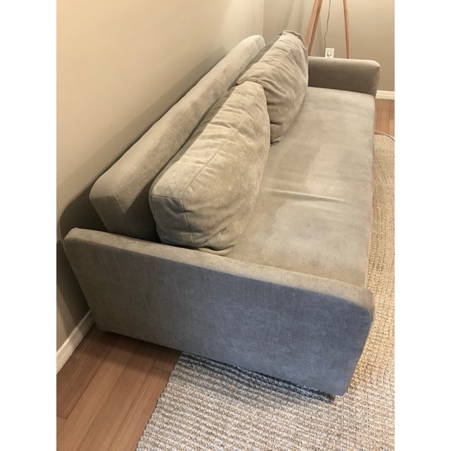 Modern West Elm Storage Distress Velvet Light Taupe Sofa Chairish