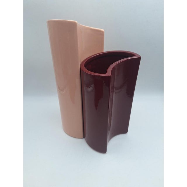 V-Bol Vases in Glazed Clay by Zaven for Zanotta, 1990s, Set of 2 For Sale - Image 12 of 12