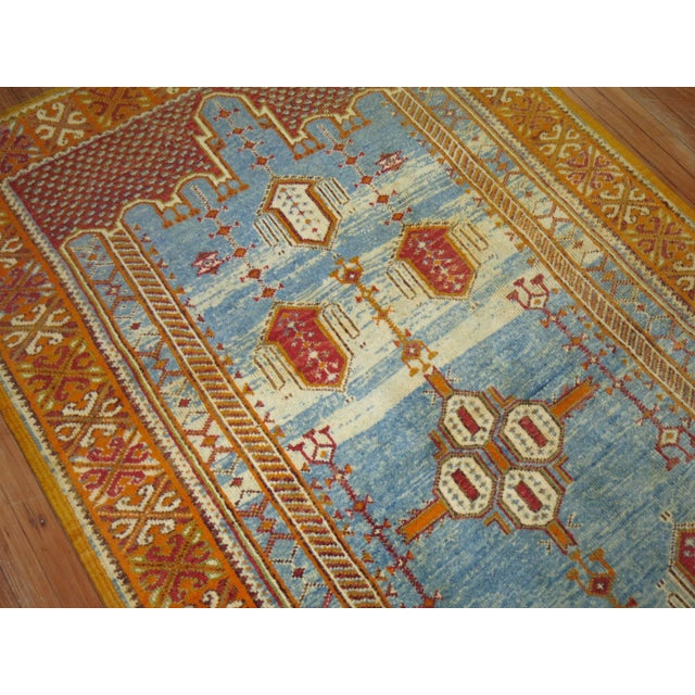 Vintage Sky Blue Moroccan Rug For Sale - Image 4 of 18