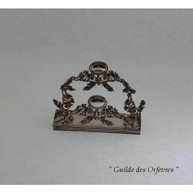 Traditional 1990s Sterling Napkin Holder With Garland and Cartouche For Sale - Image 3 of 7