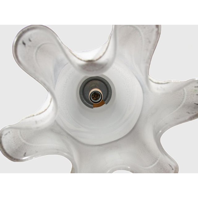 White Opal Glass Pendant by Barbini, 1970s For Sale - Image 8 of 9