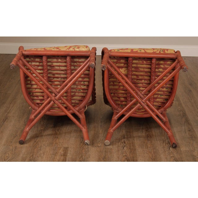 Wood McGuire of San Francisco Painted Twisted Rattan Armchairs (B) - a Pair For Sale - Image 7 of 13