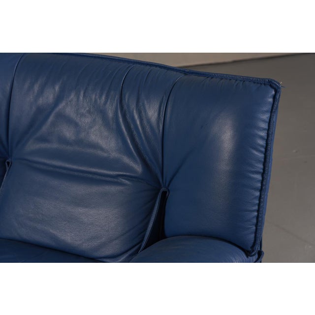Postmodern Leather Armchair by Nicoletti Salotti, Italy, 1980s For Sale - Image 13 of 15