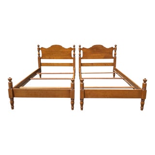 1990s Vintage Solid Maple Twin Beds- a Pair For Sale