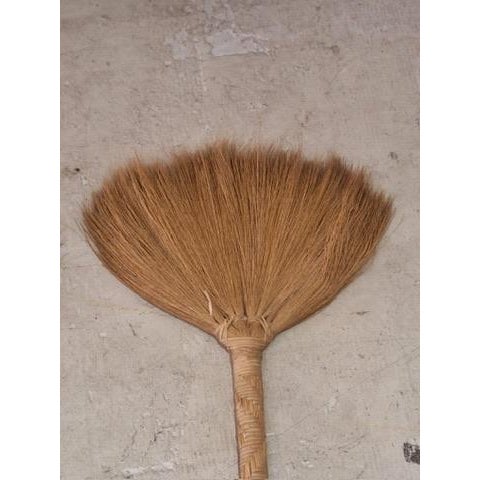 A charming pair of vintage bamboo hand brooms, handcrafted from natural fibers and bound with traditional techniques....