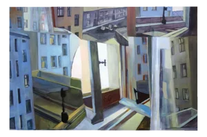 Elga Grinvalde, Window, 1990s, Oil on Canvas
