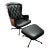 Mid-Century Modern Diamond Quilted Vinyl Lounge Chair & Ottoman For Sale