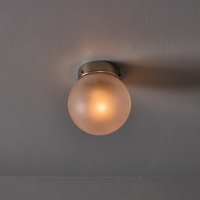 Metal 1950s Mauri Almari Model Ea 11 Glass and Metal Wall or Ceiling Lamp for Itsu For Sale - Image 7 of 18