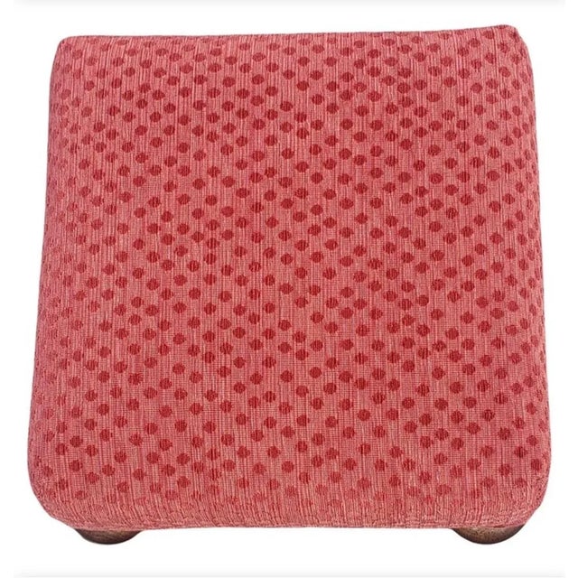 Late 20th Century Late 20th Century William and Mary Style Upholstered Footstool Ottoman For Sale - Image 5 of 6