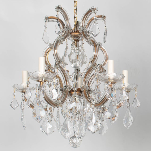 Baroque Mid 20th Century Maria Theresa Crystal Chandelier Pair For Sale - Image 3 of 16