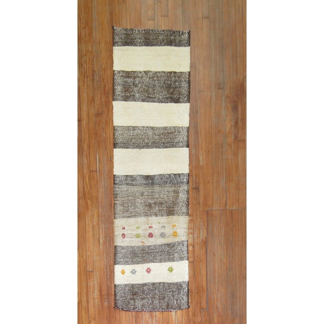 Vintage Shabby Chic Kilim Runner - 2'3" x 6'10" For Sale - Image 4 of 4