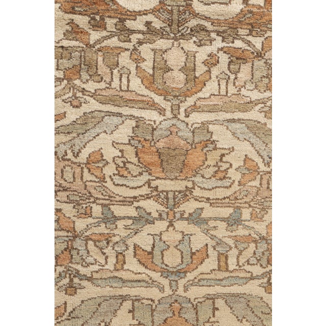 Tan Antique Circa 1890 Taupe Malayer Hand Knotted Rug 11'2 X 18' For Sale - Image 8 of 9