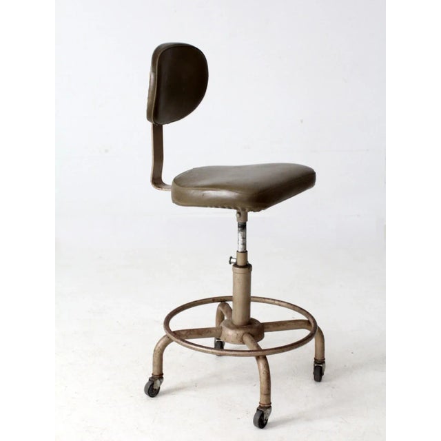 Vintage 1970s All-Steel Industrial Adjustable Stool For Sale - Image 6 of 14