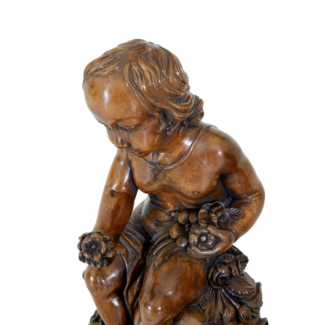 Brown Gothic Revival Carved Cherubs, Set of 2 For Sale - Image 8 of 9