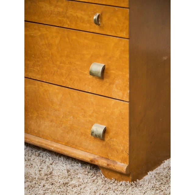 Art Deco Art Deco 1940’s Birds Eye Maple Dresser For Sale - Image 3 of 12