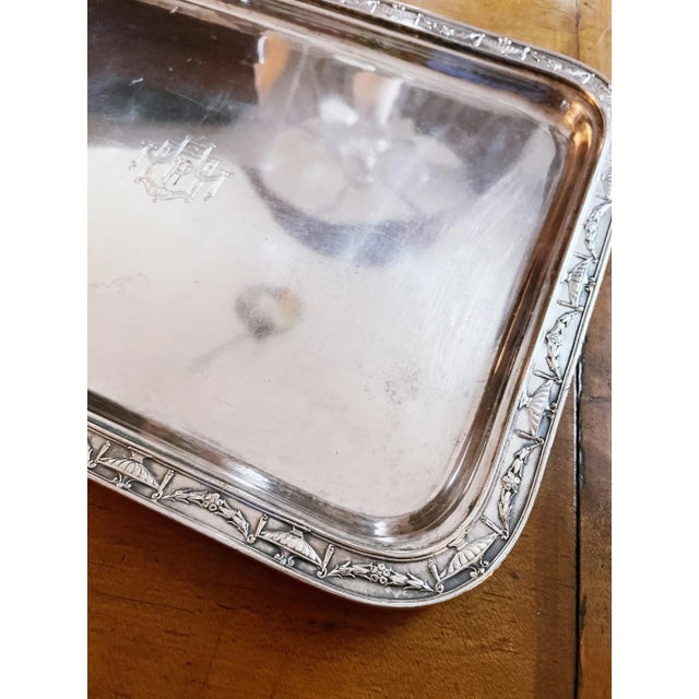 1920s Antique Silver Plated Serving Platter From the Hotel Pennsylvania Nyc For Sale - Image 5 of 9