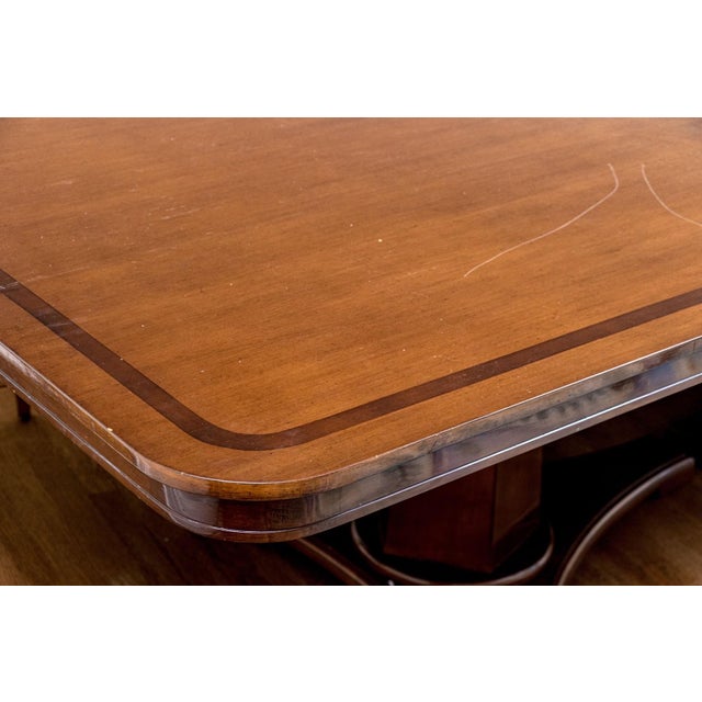 Vintage Attributed to Nancy Corzine Double Pedestal Dining Table For Sale In New York - Image 6 of 12
