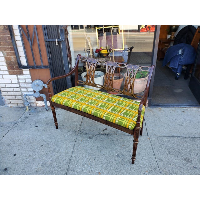 Wood Vintage Settee by Southwood Furniture For Sale - Image 7 of 14