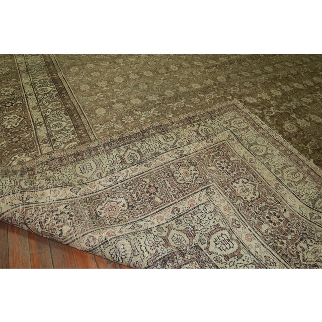 Large Square Brown Persian Tabriz 20th Century Rug - 15'1" x 15'6" For Sale In New York - Image 6 of 6