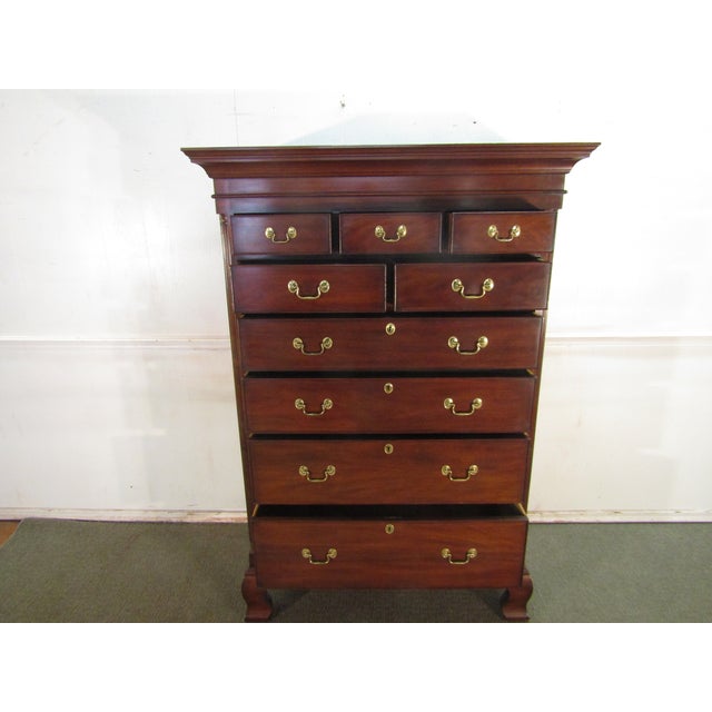 Henkel Harris Solid Mahogany New Market Chest of Drawers For Sale - Image 6 of 10