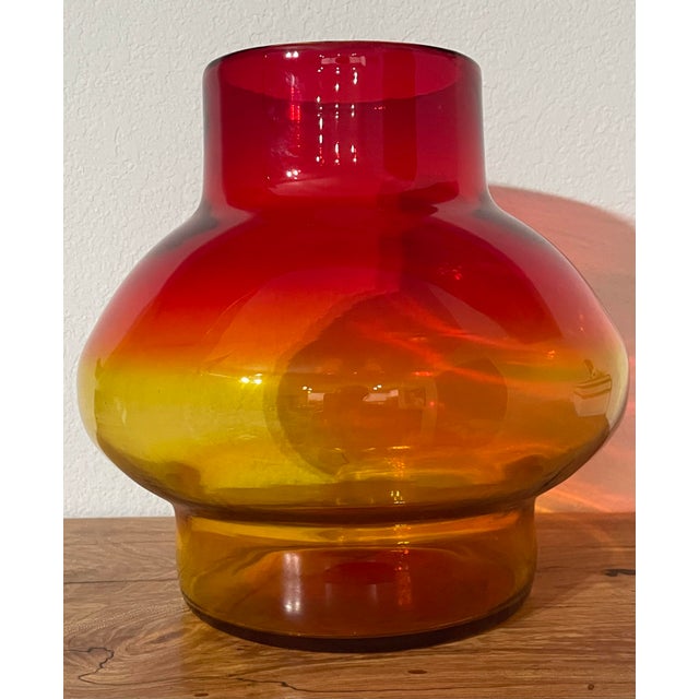 Blenko Mid-Century Modern Footed Vase For Sale - Image 4 of 5