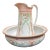 Antique Crown Devon Victorian/Edwardian Art Nouveau Fine English Porcelain Pitcher and Washbowl Set For Sale