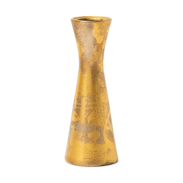 Mid-Century Modern Sascha Brastoff Gold Ceramic Bud Vase For Sale - Image 3 of 7