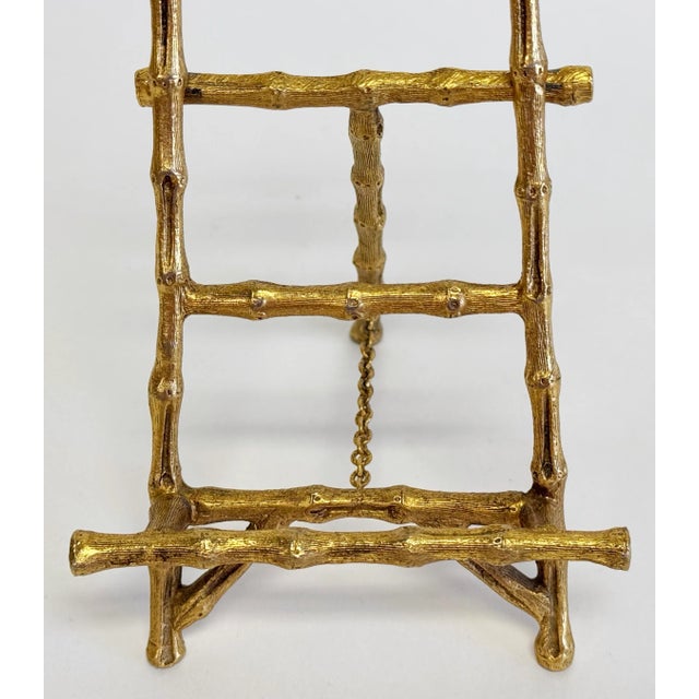 Brass Vintage Brass Faux Bamboo Motif Table Easel For Sale - Image 8 of 8