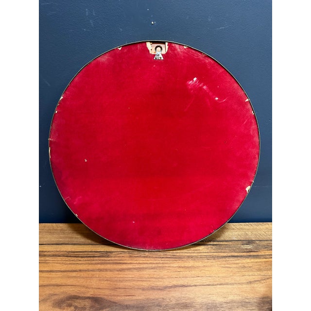 Vintage Italian Round Wall Mirror 1980s For Sale - Image 4 of 6